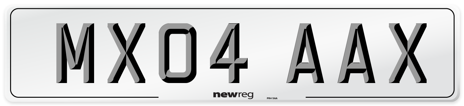 MX04 AAX Number Plate from New Reg